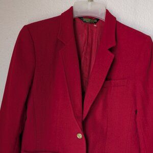 Bristol County Women's Red Blazer with Gold Buttons
